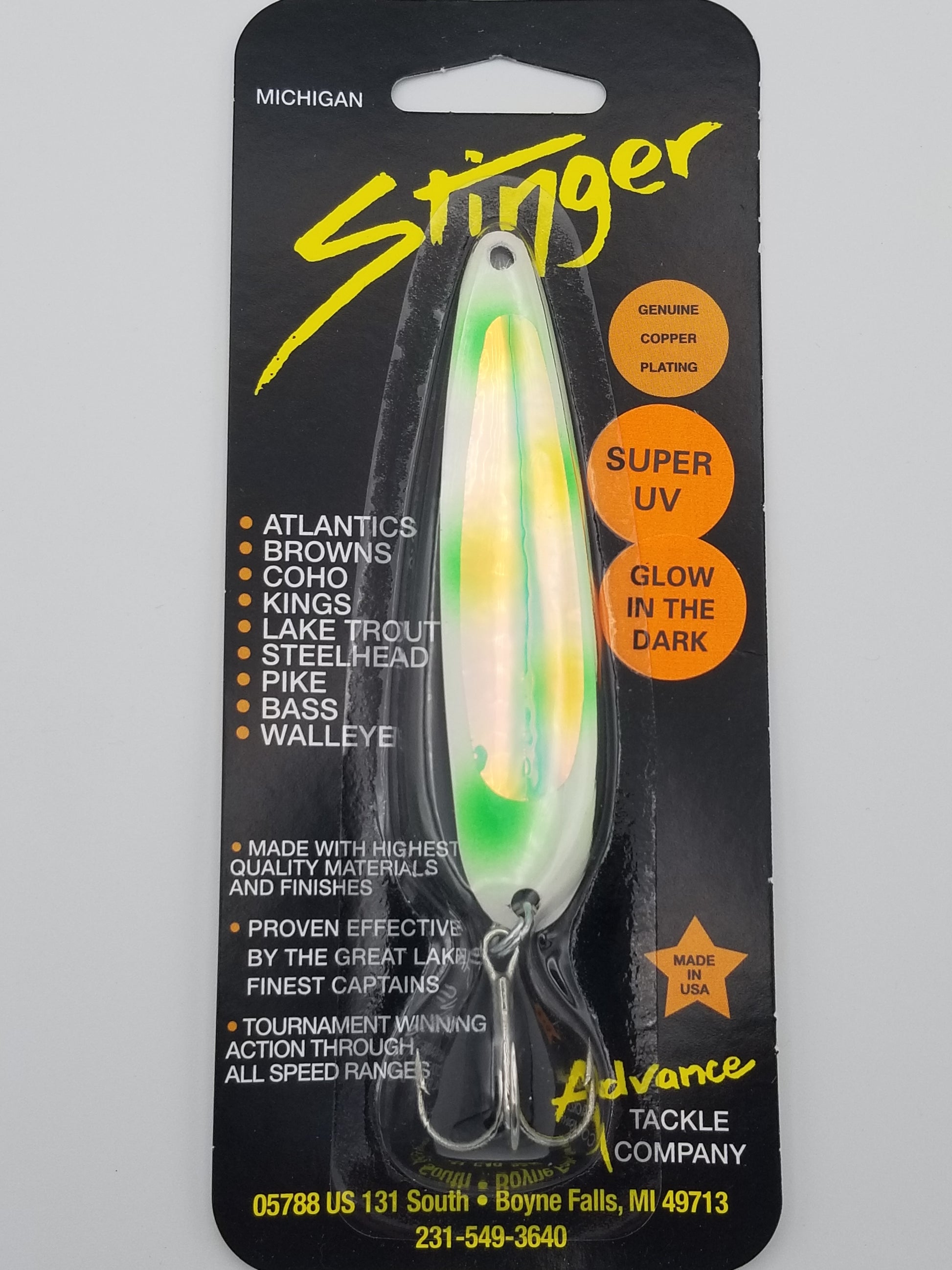 Michigan Stinger Standard 3.75 Spoon (Glow) – Tall Tales Bait