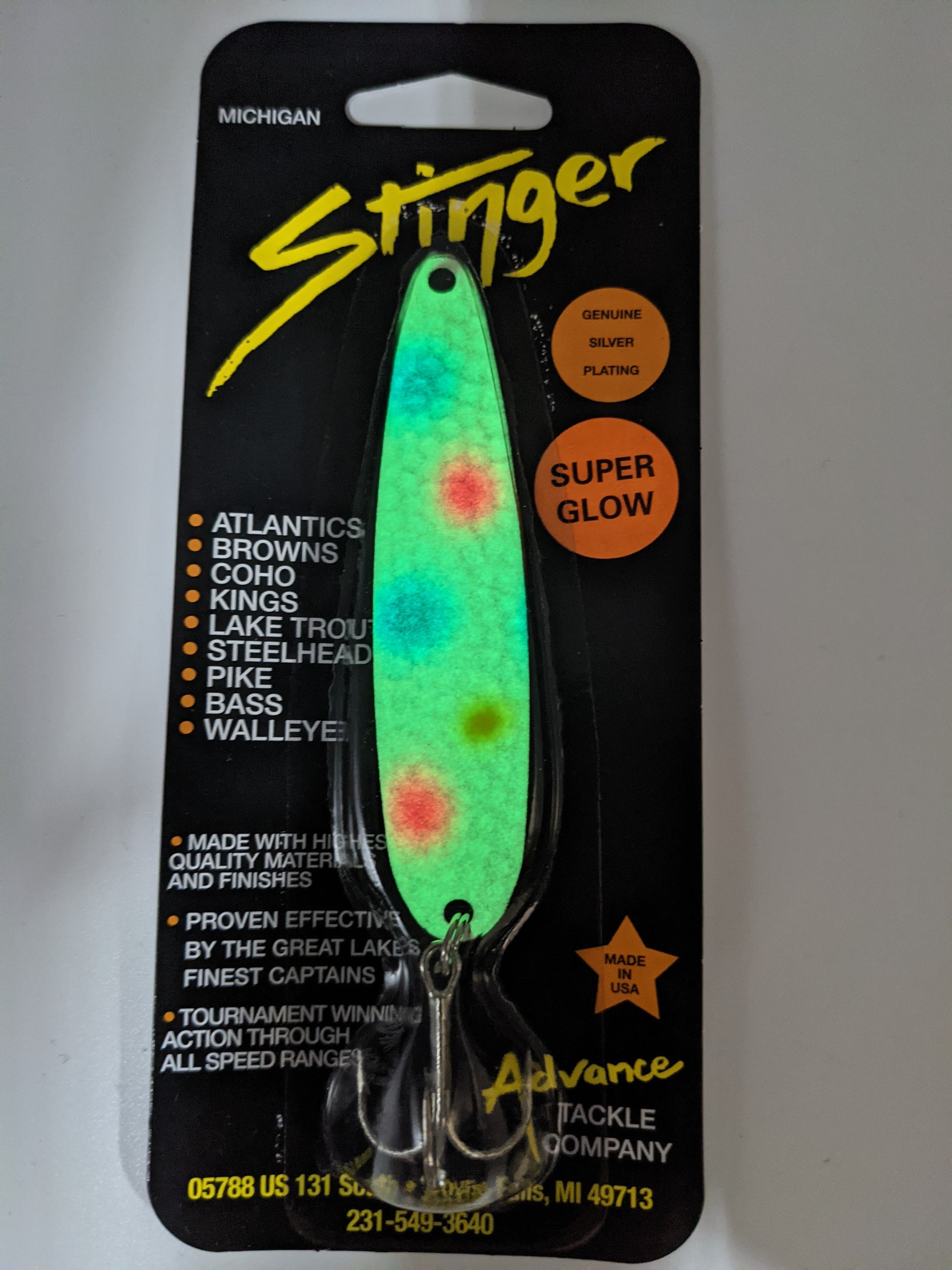 Michigan Stinger Standard Spoon (Glow) – Tall Tales Bait