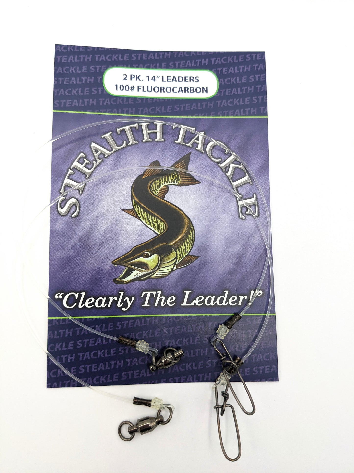 Stealth Tackle 130# Fluorocarbon Leaders 14" 2pk
