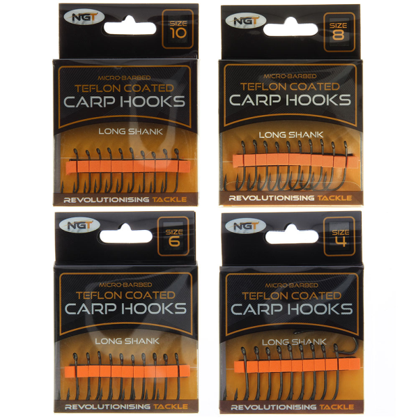 carp fishing hooks NGT Long Shank Teflon Coated Micro Barbed Carp Hooks – Tall Tales Bait & Tackle